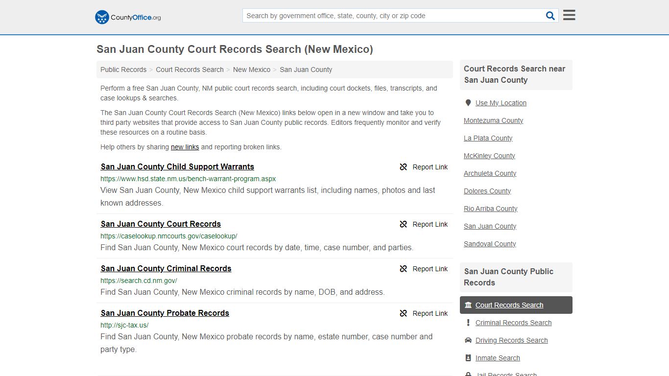 San Juan County Court Records Search (New Mexico) - County Office