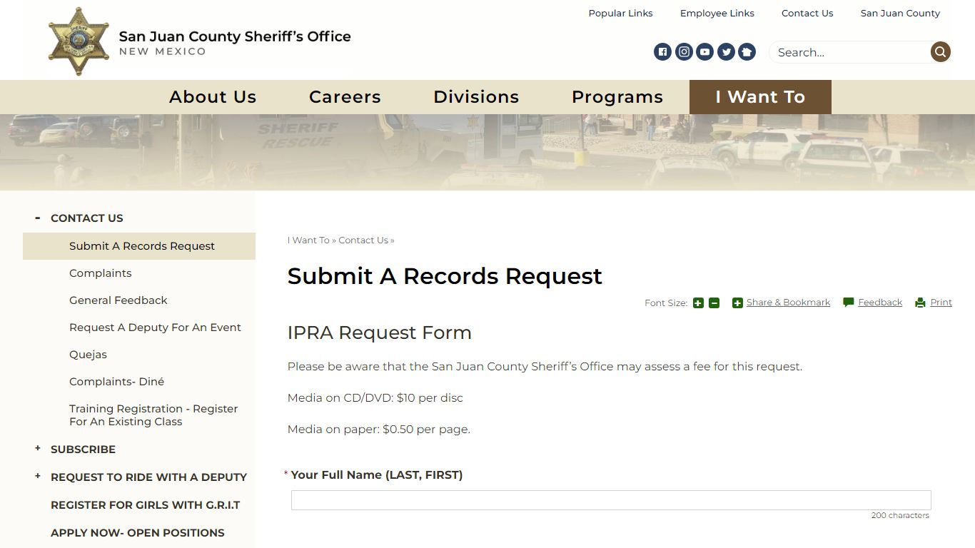 Submit A Records Request | San Juan County, NM